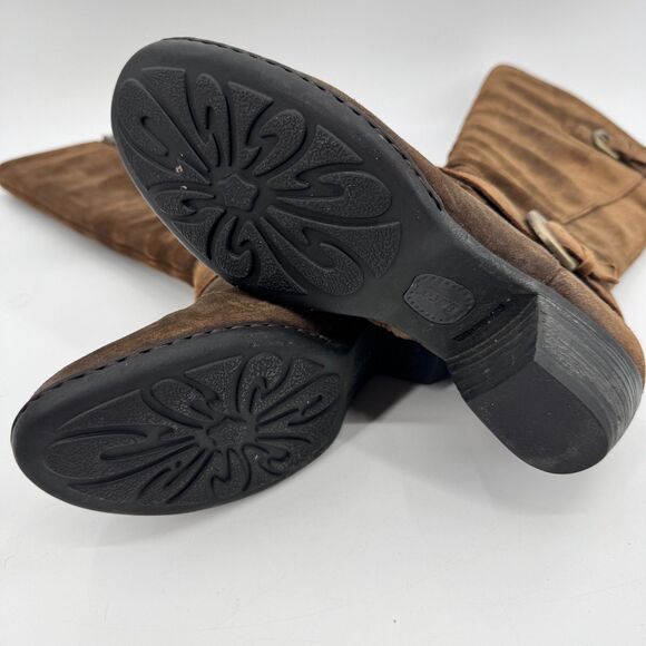 BORN Kylli Distressed Brown Suede Leather Riding Boots Size 9.5 - Picture 9 of 11